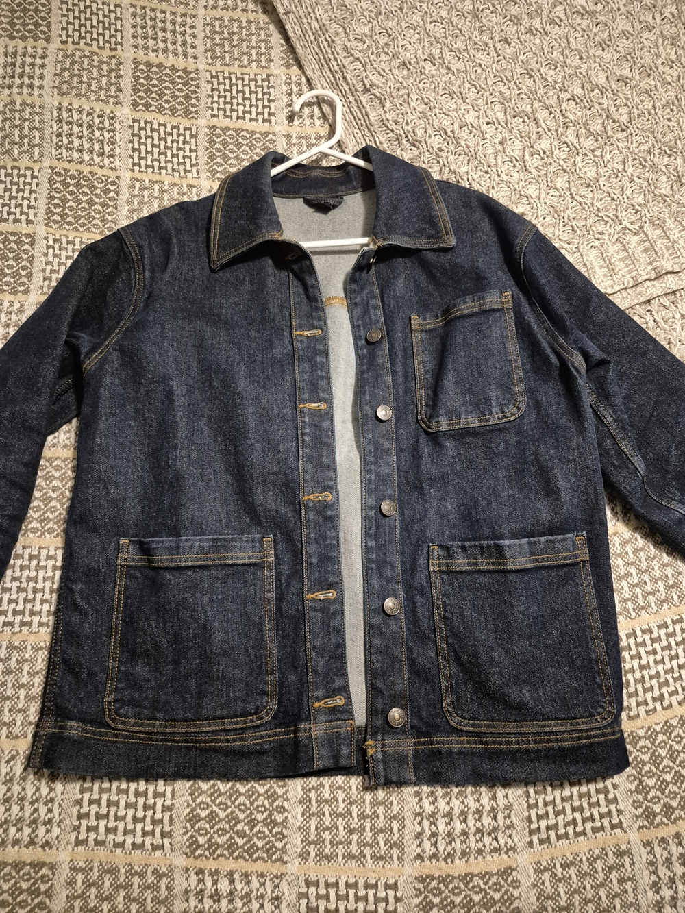 Women's Dark Blue Denim Jacket - Classic Workwear Style - Joe Fresh